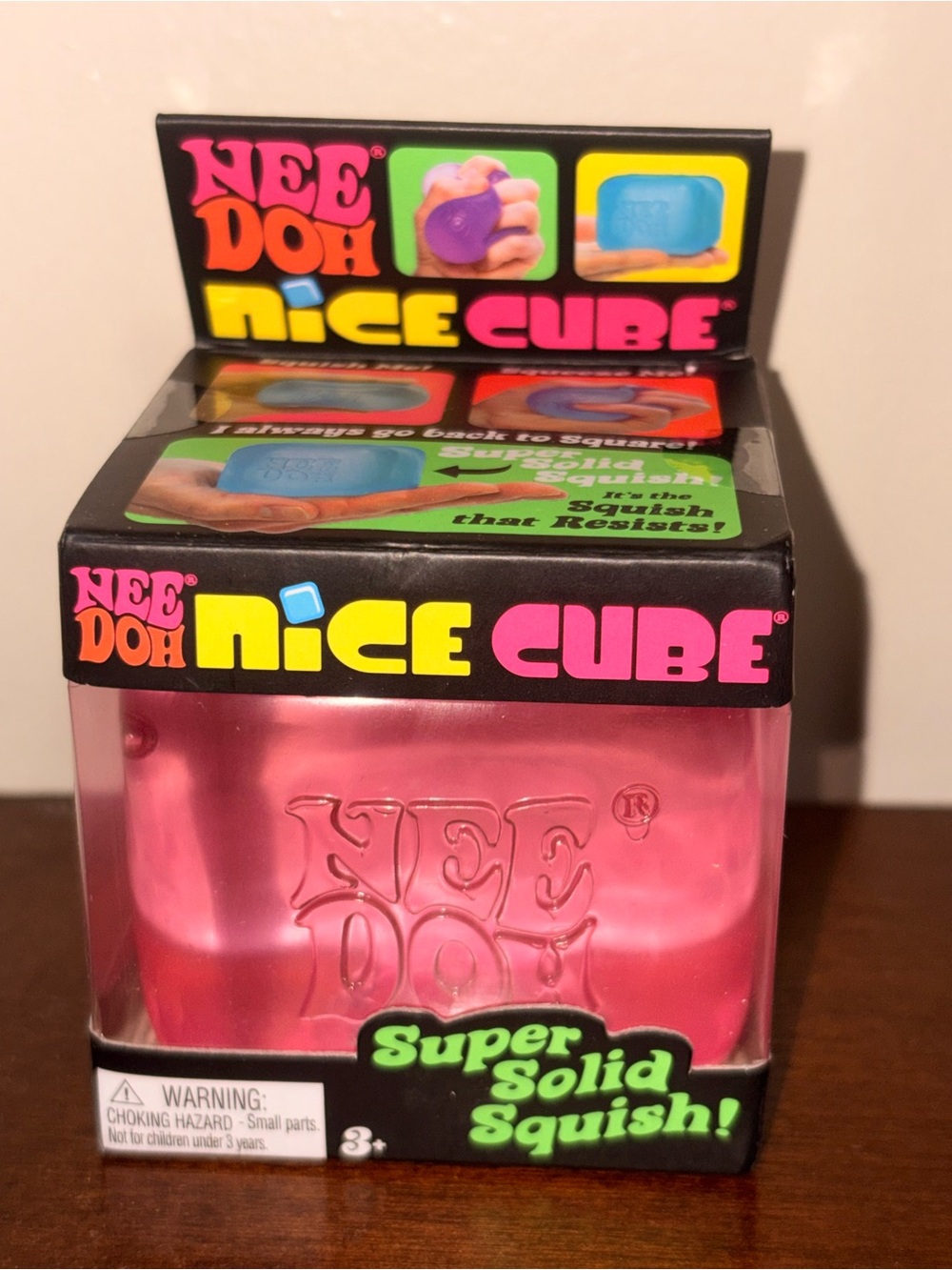 NeeDoh Nice Cube Pink Super Solid Squish